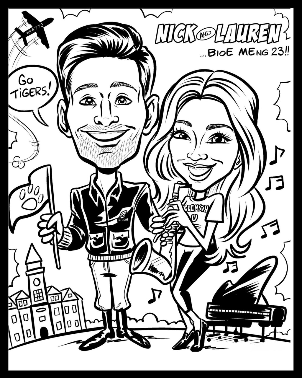 Digital Black & White Caricature