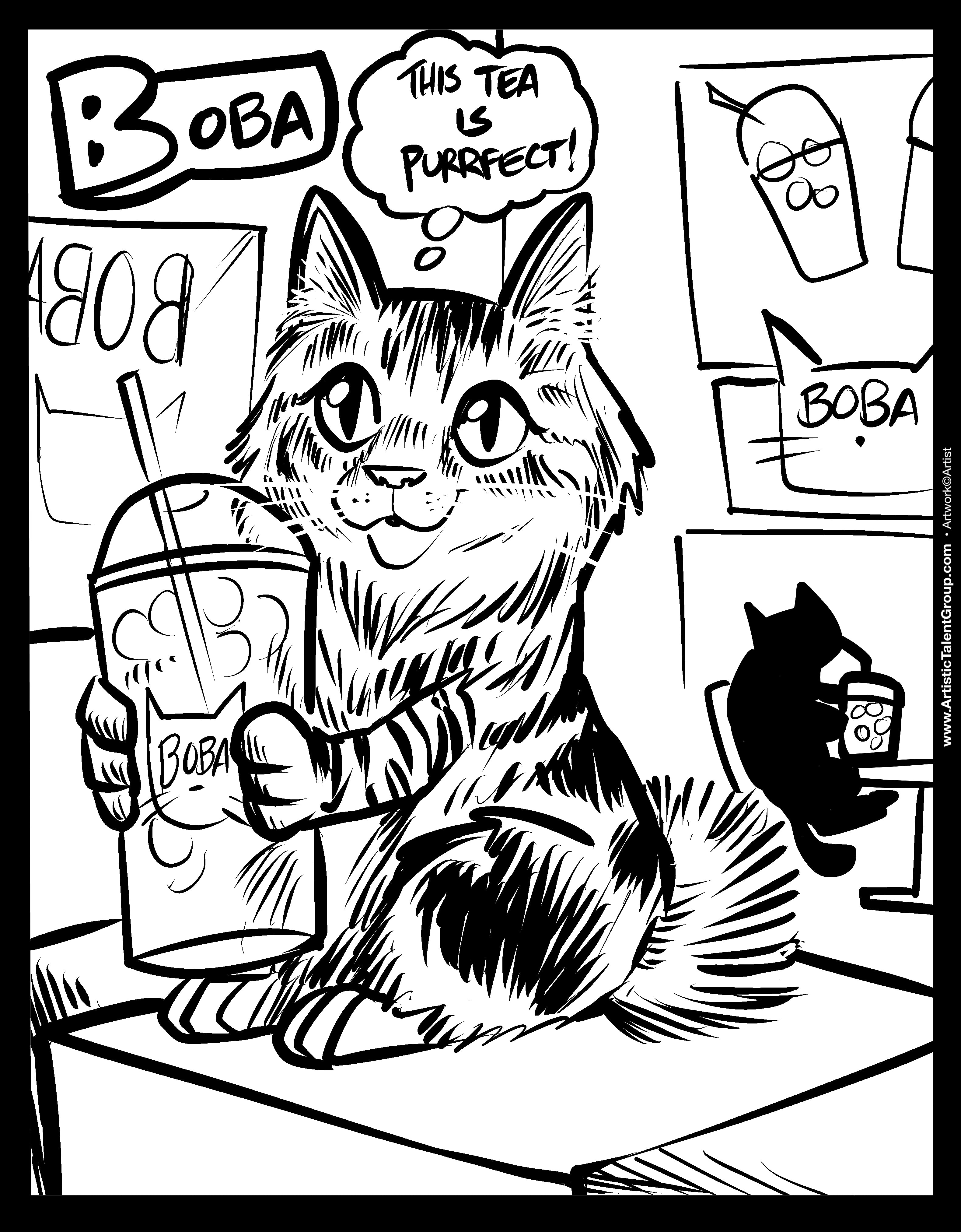 Classic Black & White Pet Toon