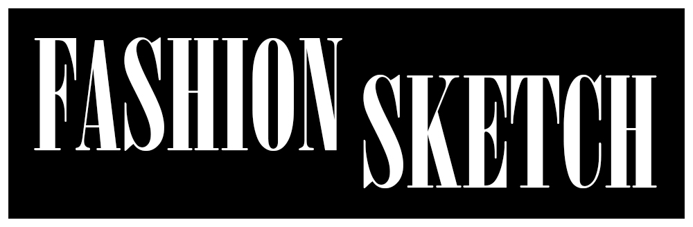 Black rectangular banner logo with 'FASHION SKETCH' text in white